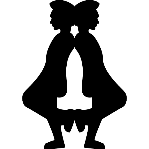 Gemini sign of zodiac symbol shape symmetric icon