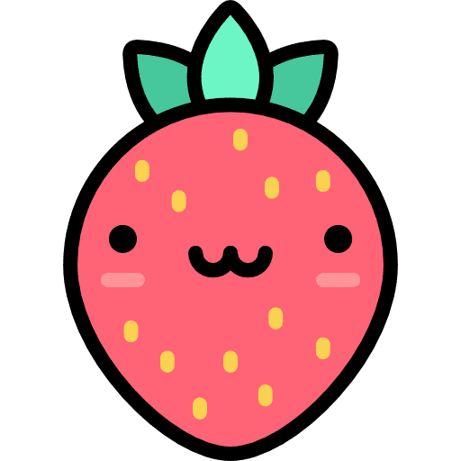 Strawberry organic girly icons fruit icon