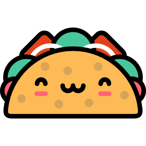Taco mexican snack food icon