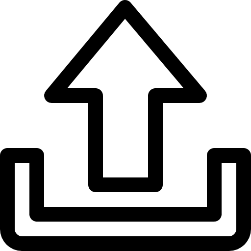 Upload multimedia option up arrow upload icon