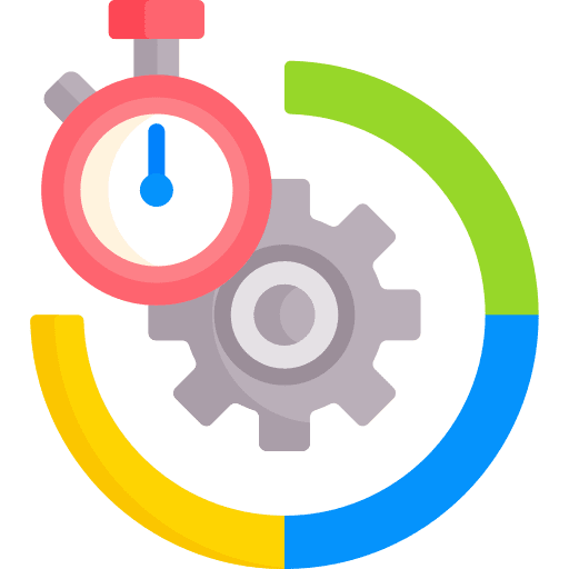 Efficiency cogwheel efficiency clock icon