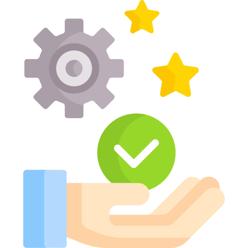 Responsibility hands and gestures settings checkmark icon