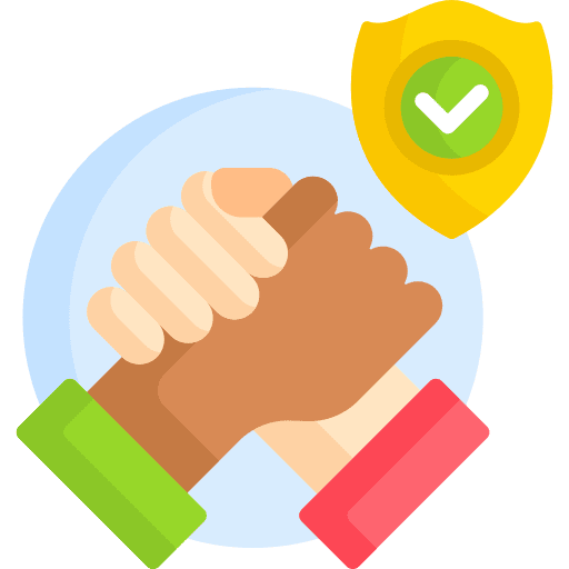 Trust shield hands and gestures cooperation icon