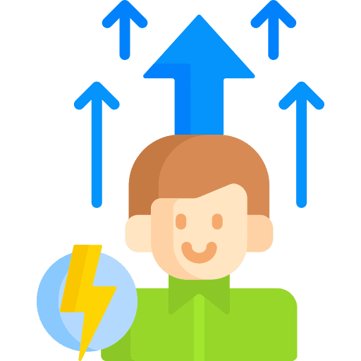 Motivation user up arrow man icon Motivation user up arrow man icon