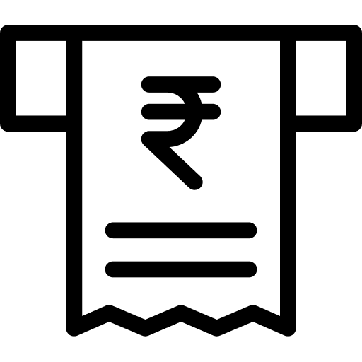 Invoice commerce and shopping ticket rupee icon