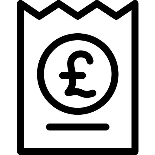 Invoice commerce pound sterling commerce and shopping icon