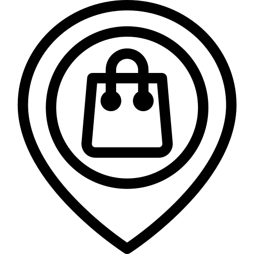 Pin commerce and shopping shop maps and location icon