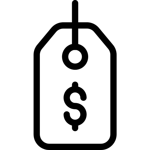 Tag dollar shopping label icon