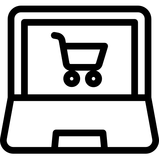 Online shop business and finance laptop commerce icon