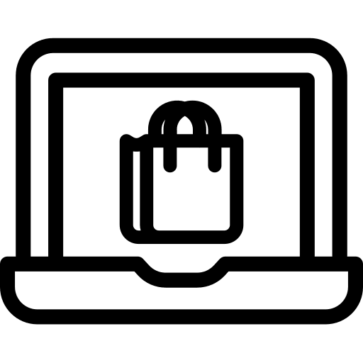 Online shop commerce and shopping online shop laptop icon