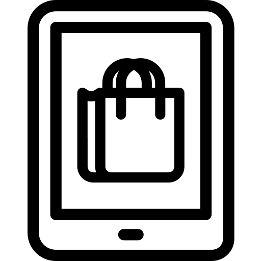 Online shop ipad technology commerce and shopping icon