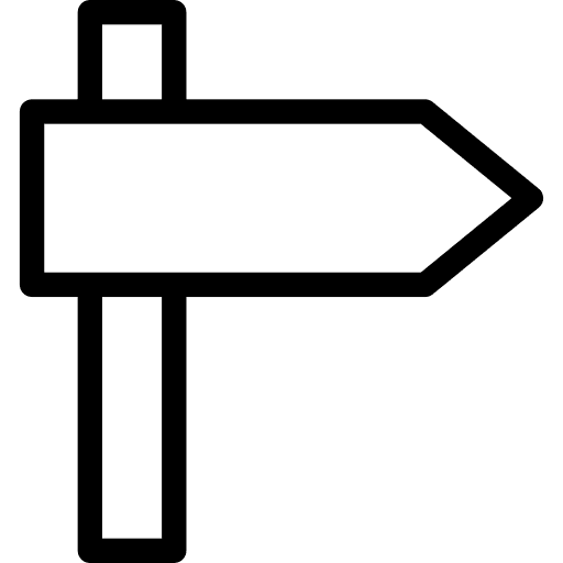 Panel orientation road sign signaling icon