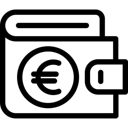 Wallet euro card notes icon