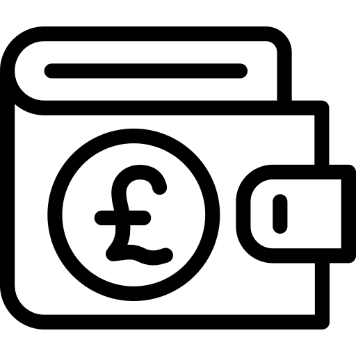 Wallet pound sterling card holder icon