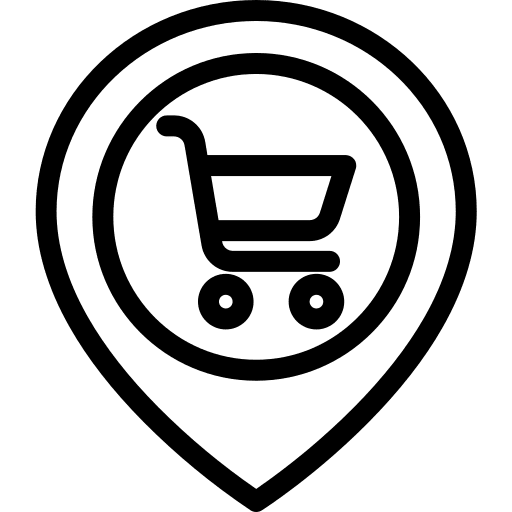Pin commerce and shopping shop signs icon