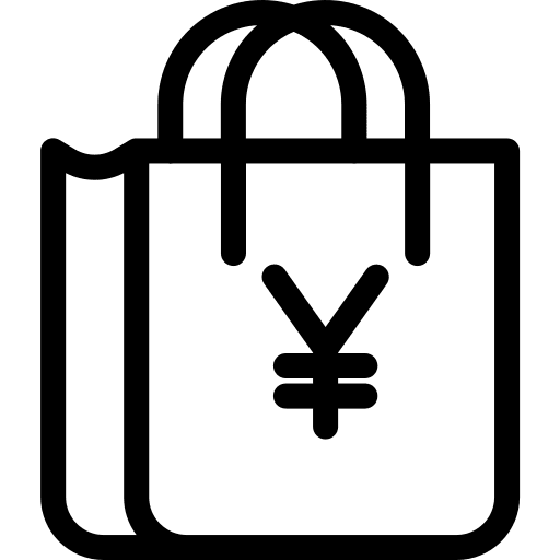 Shopping bags shopper supermarket yen icon