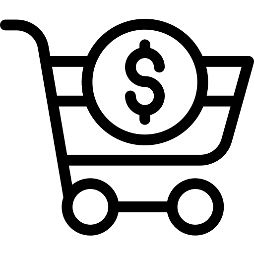 Shopping cart dollar shopping store supermarket icon