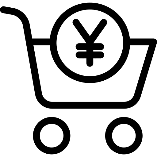 Shopping cart shopping store online store yen icon