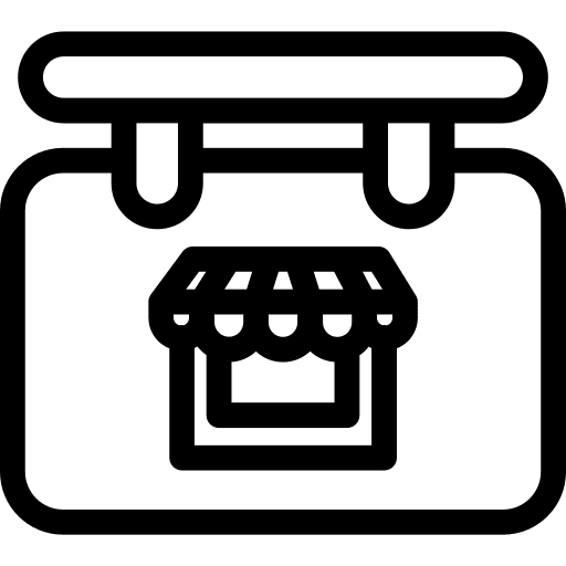 Sign commerce signaling shop icon