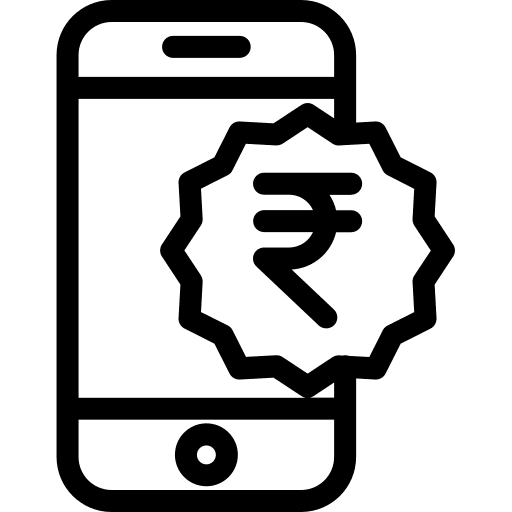 Smartphone smartphone touch screen rupee icon