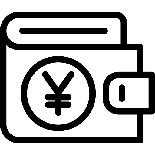 Wallet money card yen icon