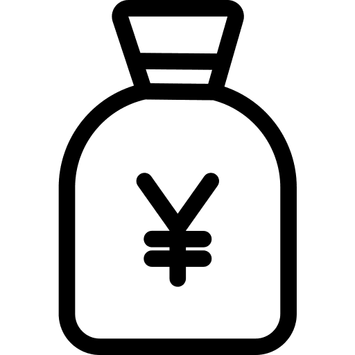 Money bag business and finance yen business icon