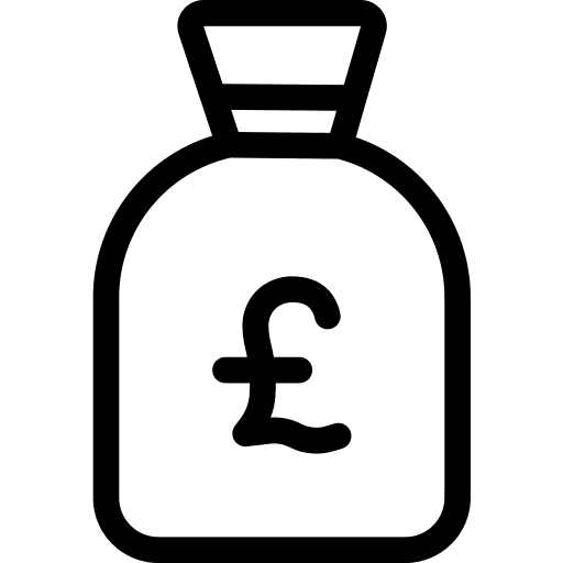 Money bag pound sterling business and finance business icon