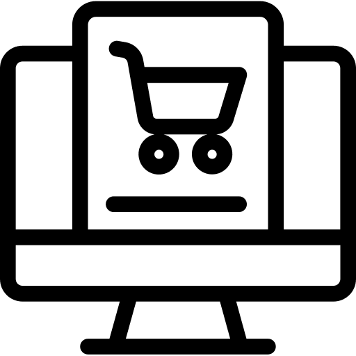 Online shop monitor online shop ecommerce icon