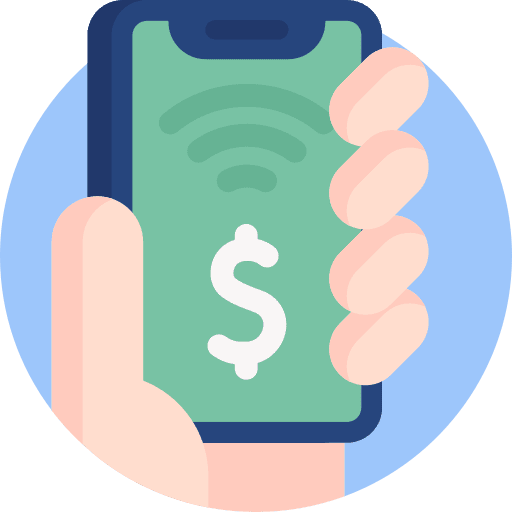 Pay mobile phone commerce and shopping contactless icon Pay mobile phone commerce and shopping contactless icon