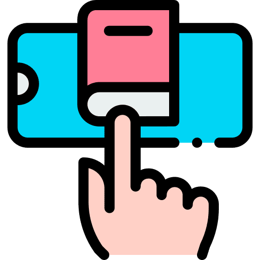 Online library hand smartphone electronics icon Online library hand smartphone electronics icon