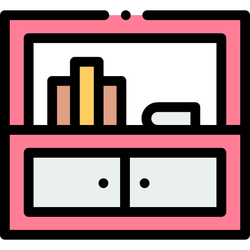 Bookshelf library books reading icon Bookshelf library books reading icon