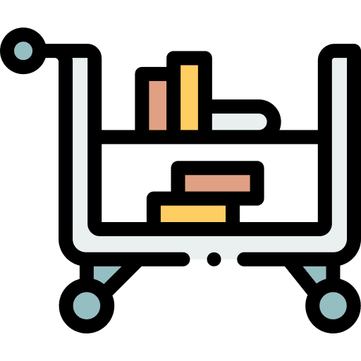 Trolley education shelf book icon Trolley education shelf book icon