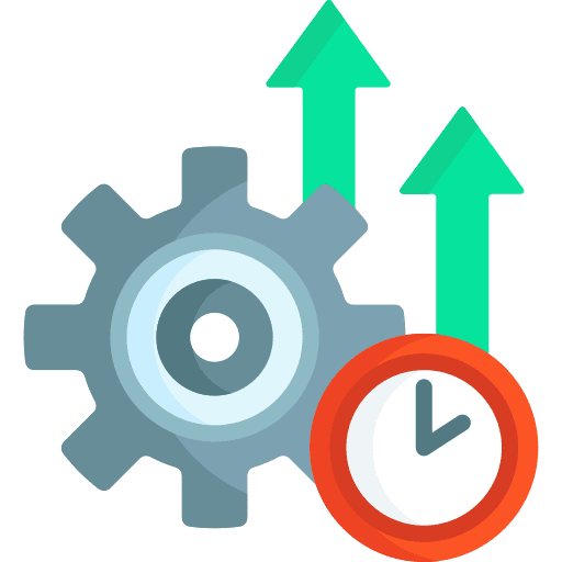 Productivity process improvement settings arrow up icon
