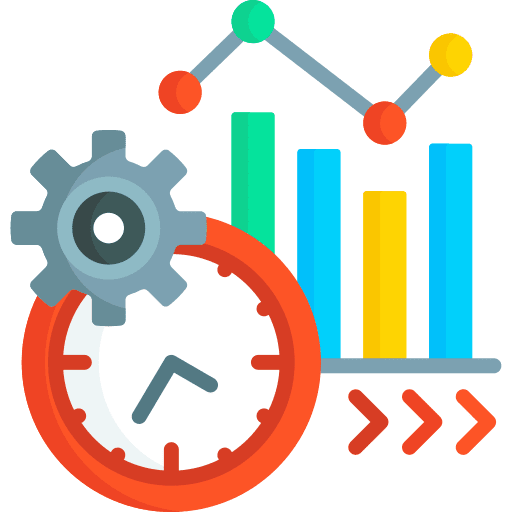 Time analytics graph management icon