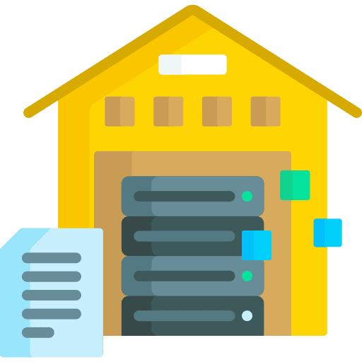 Data warehouse technology seo and web warehouse icon Data warehouse technology seo and web warehouse icon