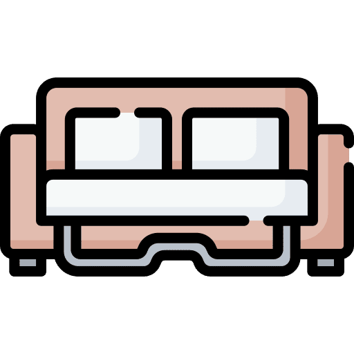 Sofa bed furniture holidays room icon Sofa bed furniture holidays room icon