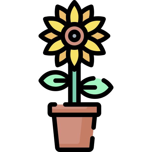 Plant petals botanical pot icon Plant petals botanical pot icon