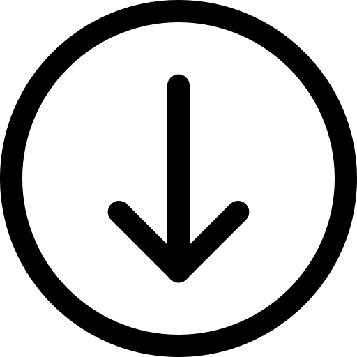 Arrow down circle low circular icon