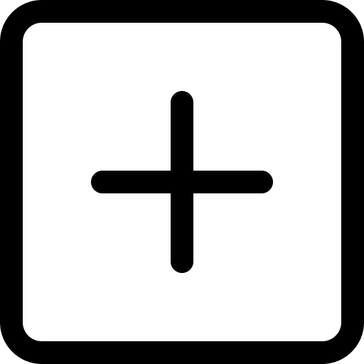 Plus more button square icon