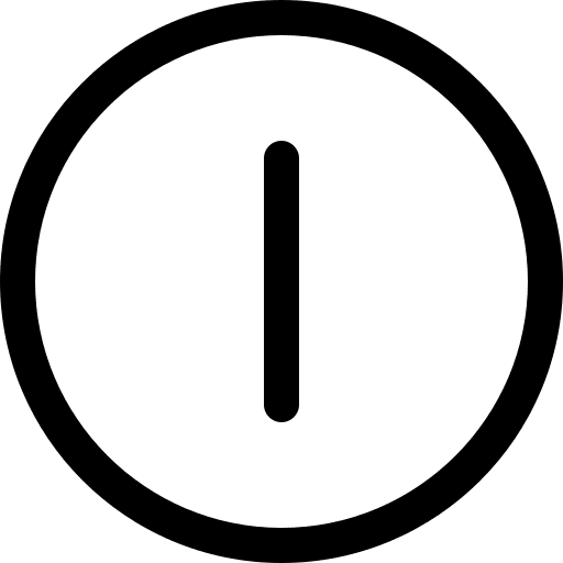 On shutdown start button interface icon