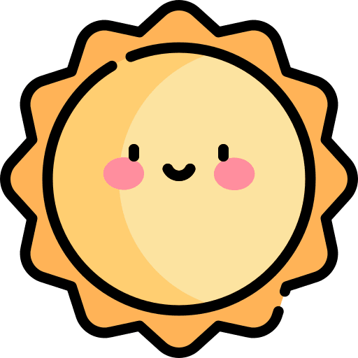 Sunny warm sun weather icon
