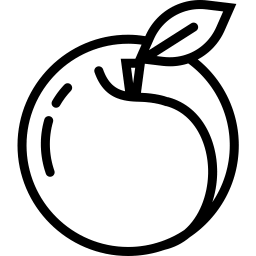 Peach healthy food fruit diet icon