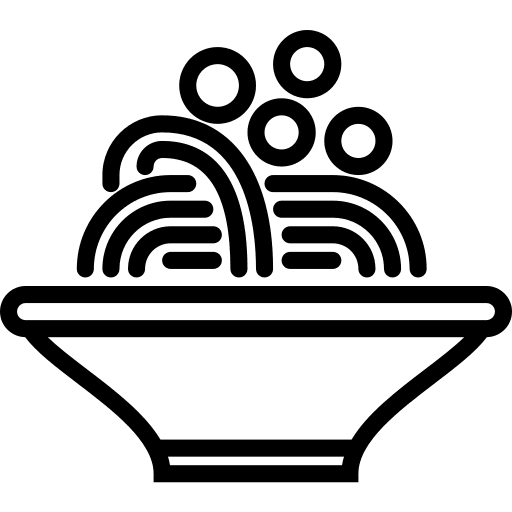 Pasta healthy food meatballs food icon