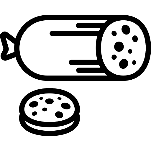 Salami fried meat food icon