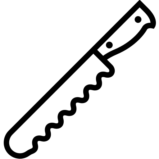 Bread cutting knife food icon