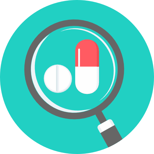 Medicine magnifying glass heal medicine icon