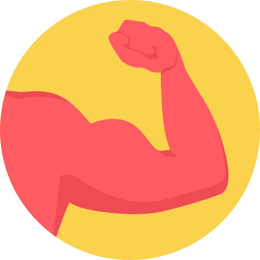 Muscle sports and competition body parts durable icon