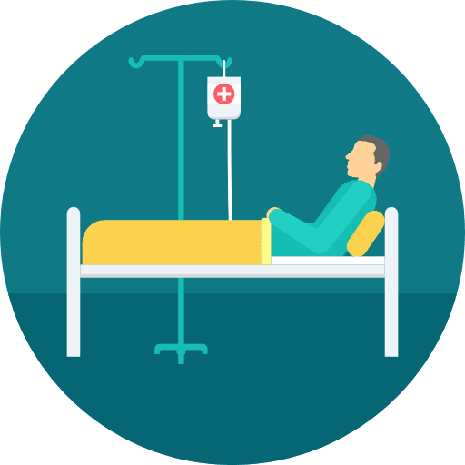 Patient healthcare and medical medical lying icon