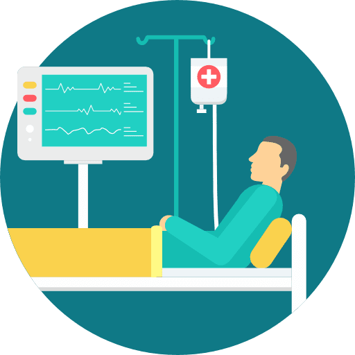 Patient people healthcare and medical hospital bed icon