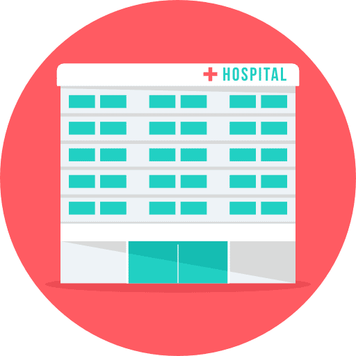 Hospital buildings healthcare and medical health clinic icon